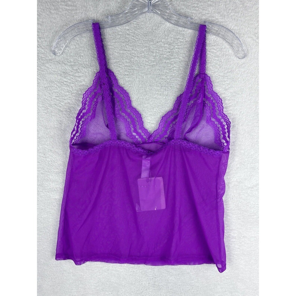 NWT SAVAGE X FENTY Purple Lace Lingerie Camisole Top Size L